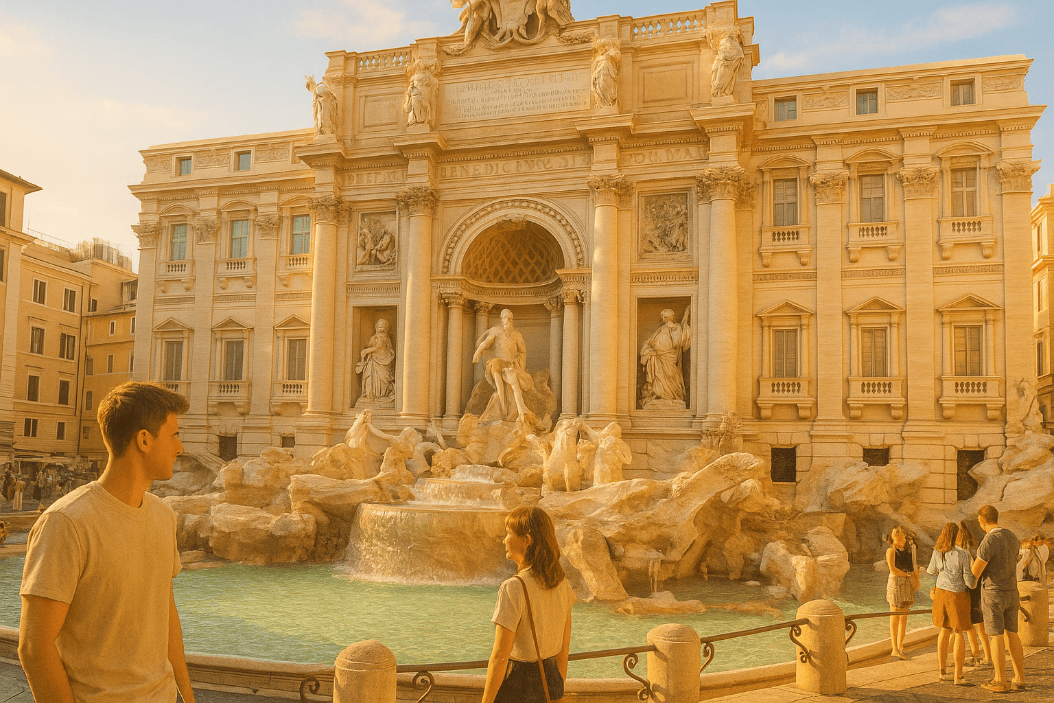 Trevi Fountain at Sunset