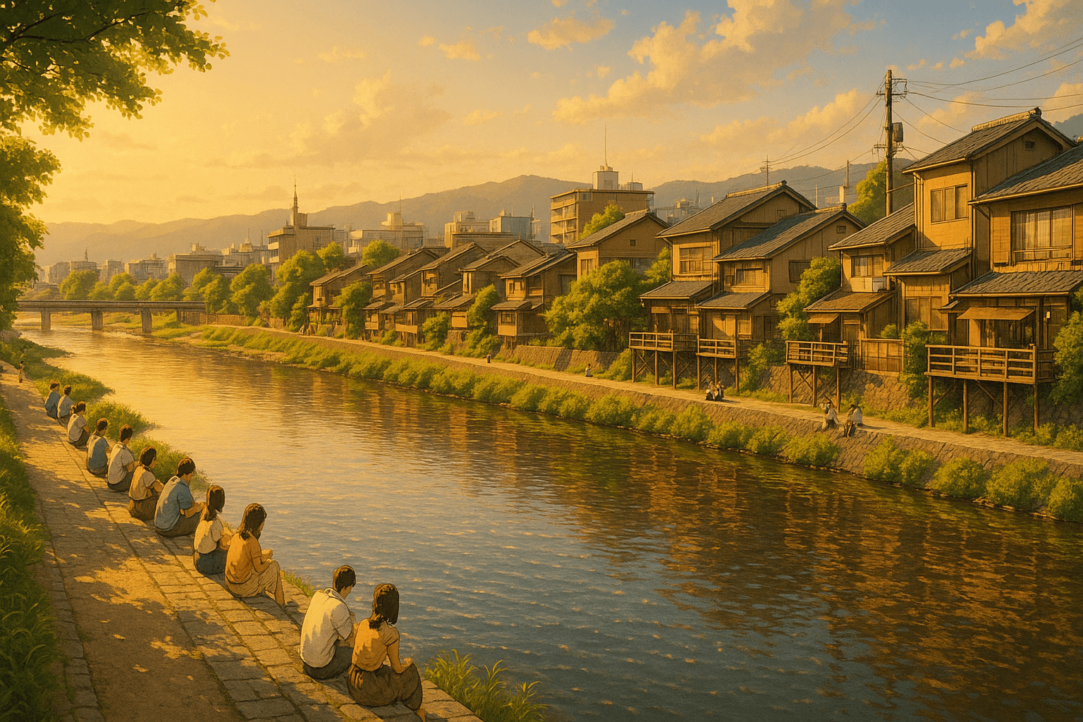 Kyoto - Summer - Kamogawa Riverbank