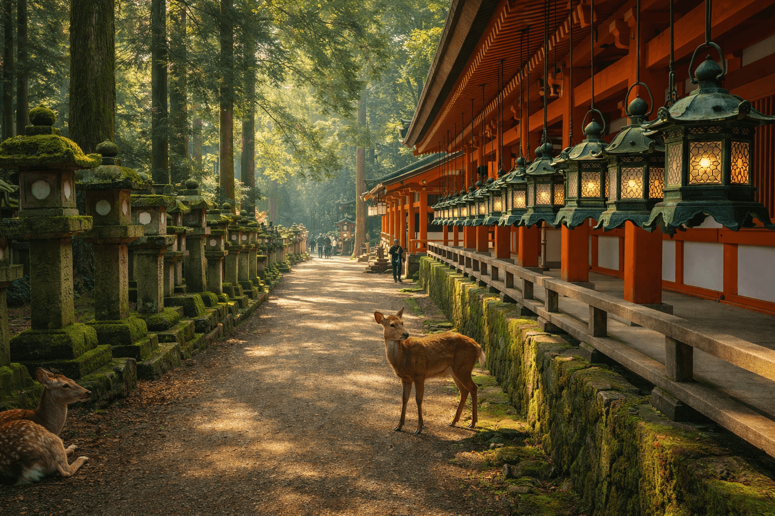 Kasuga Taisha Lanterns and Deer