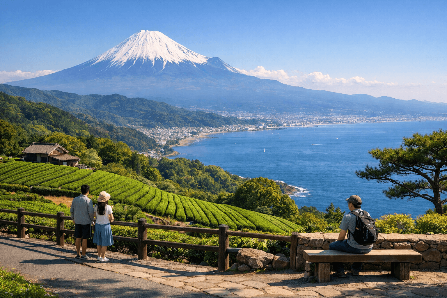 Tea Fields, Sea Air, Fuji Calm