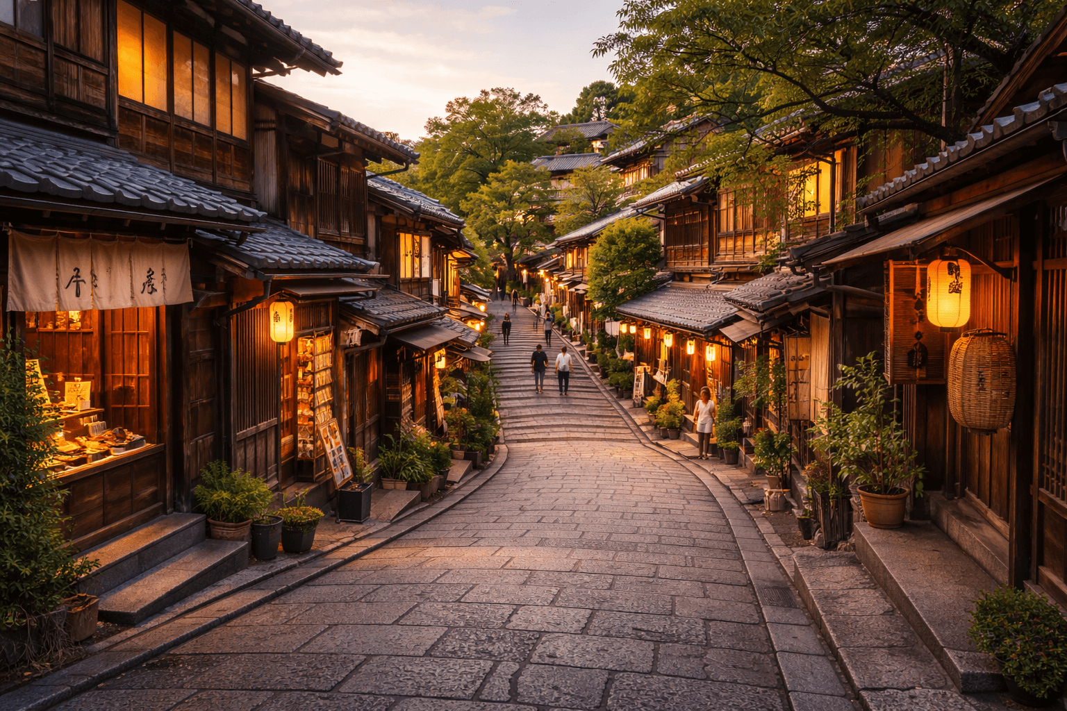 Sannenzaka Street at Dusk