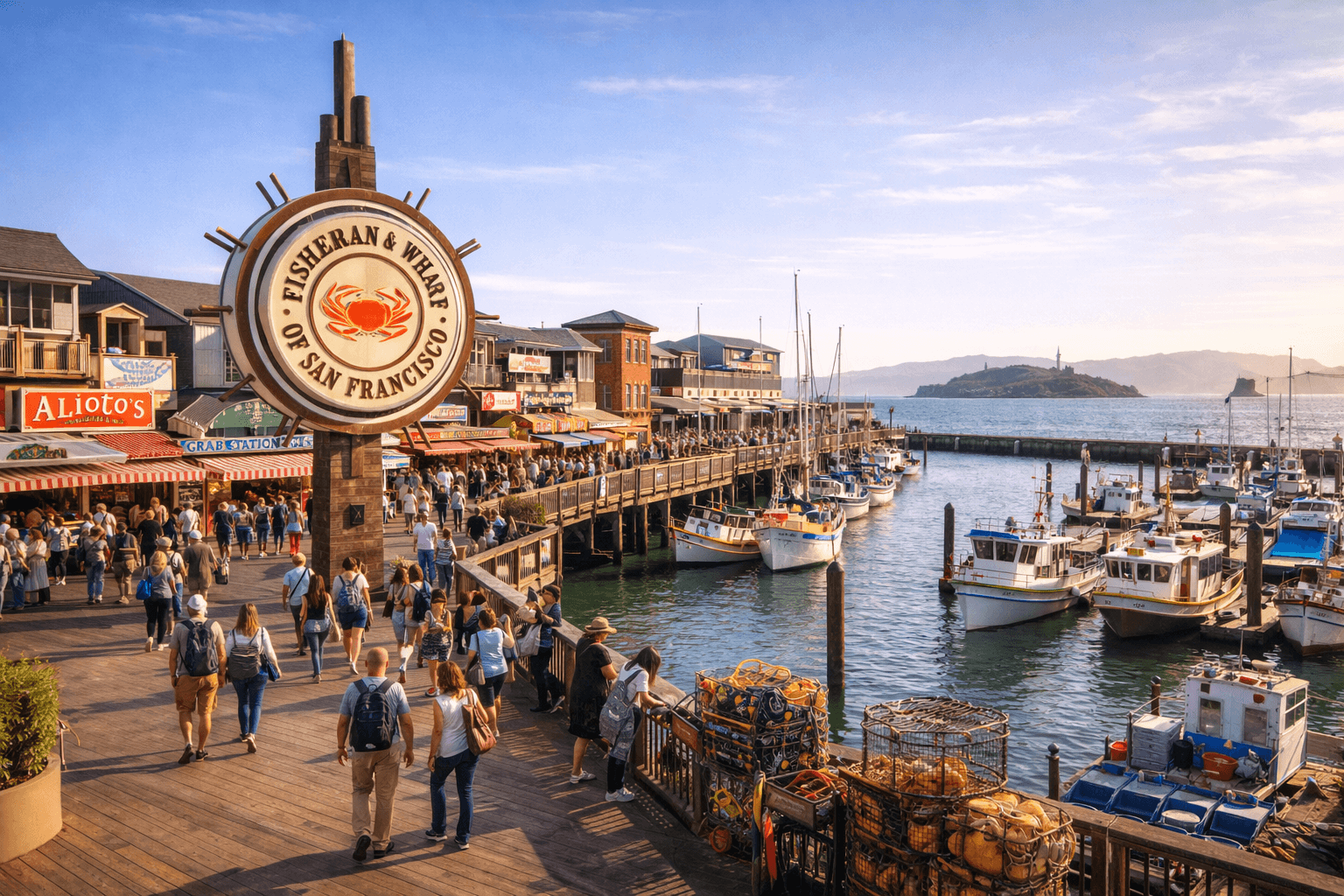Fishermans Wharf Sunny Day